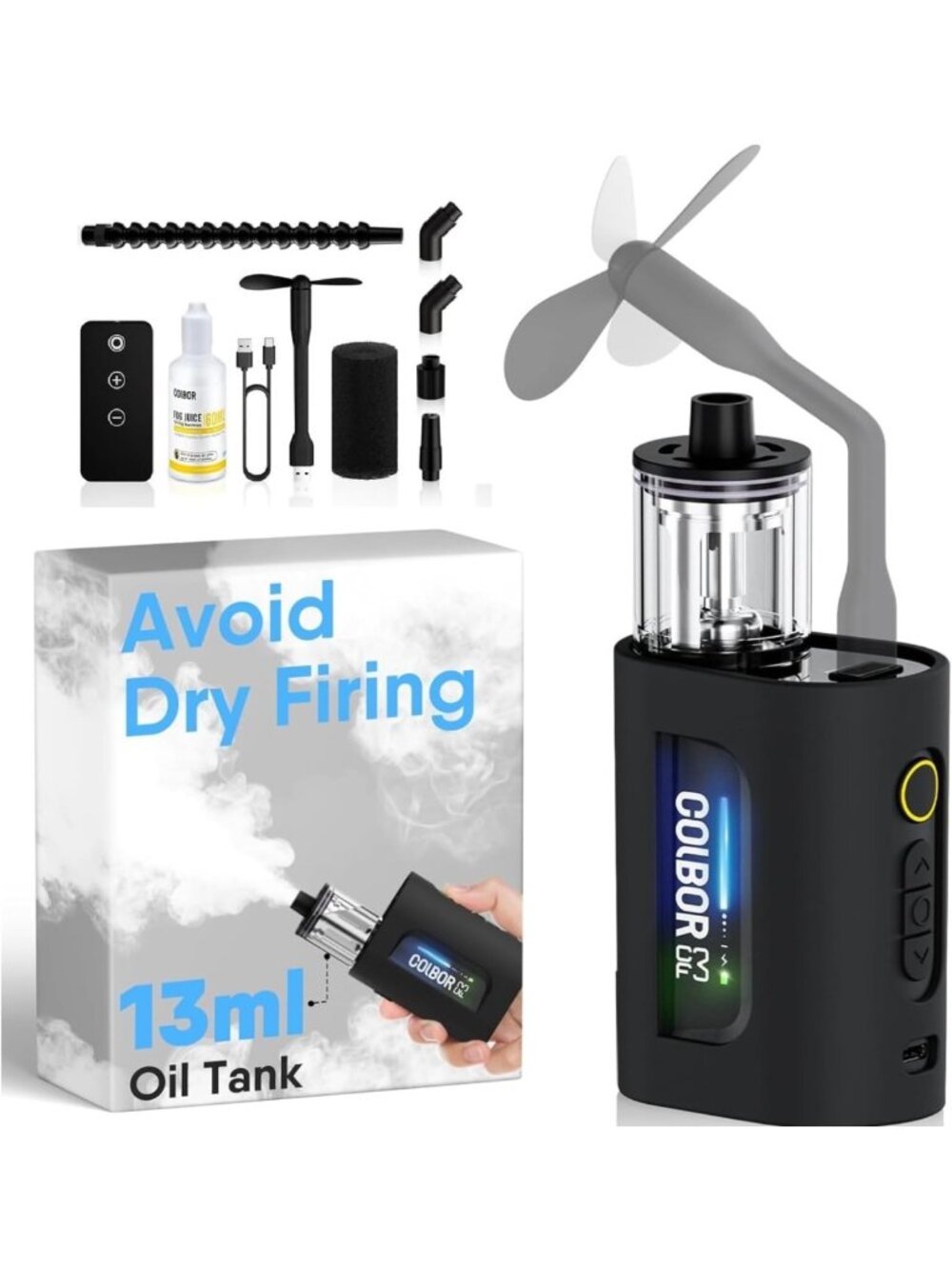 Portable Mini Fog Machine with Remote Control, Battery-Powered Haze Maker for